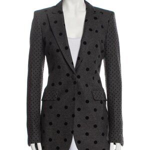 Zendaya x Tommy Hilfiger Gray and Black Polka Dot Blazer - Size 2